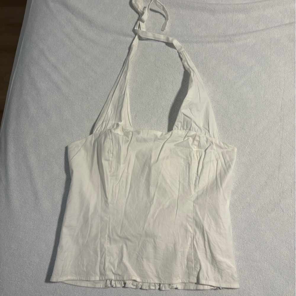 Reformation Cream Halter Top